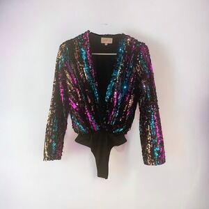 “Saturday night fever” Sequin Body Suit| Club London | Size 4